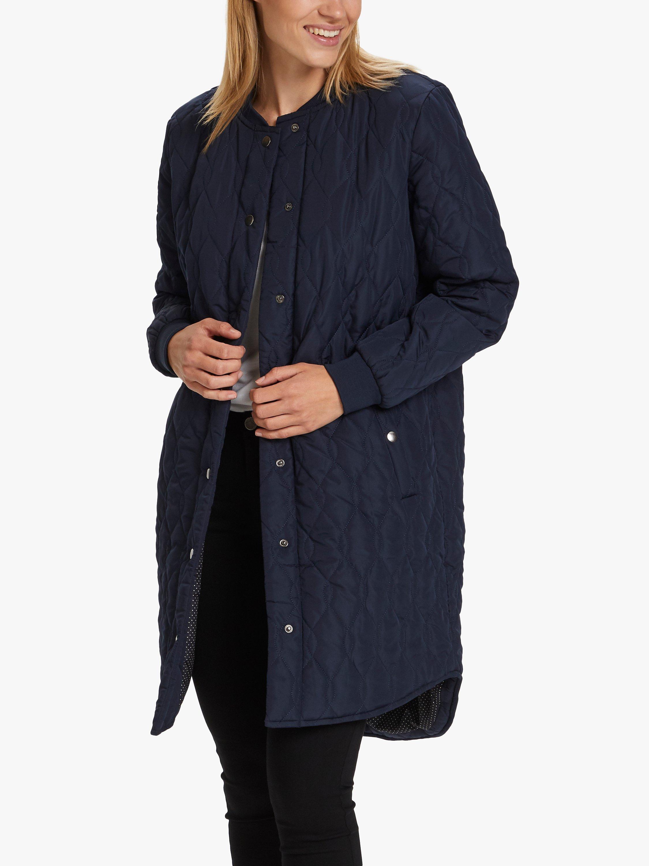 KAFFE Shally Quilted Coat, Midnight Marine, 8