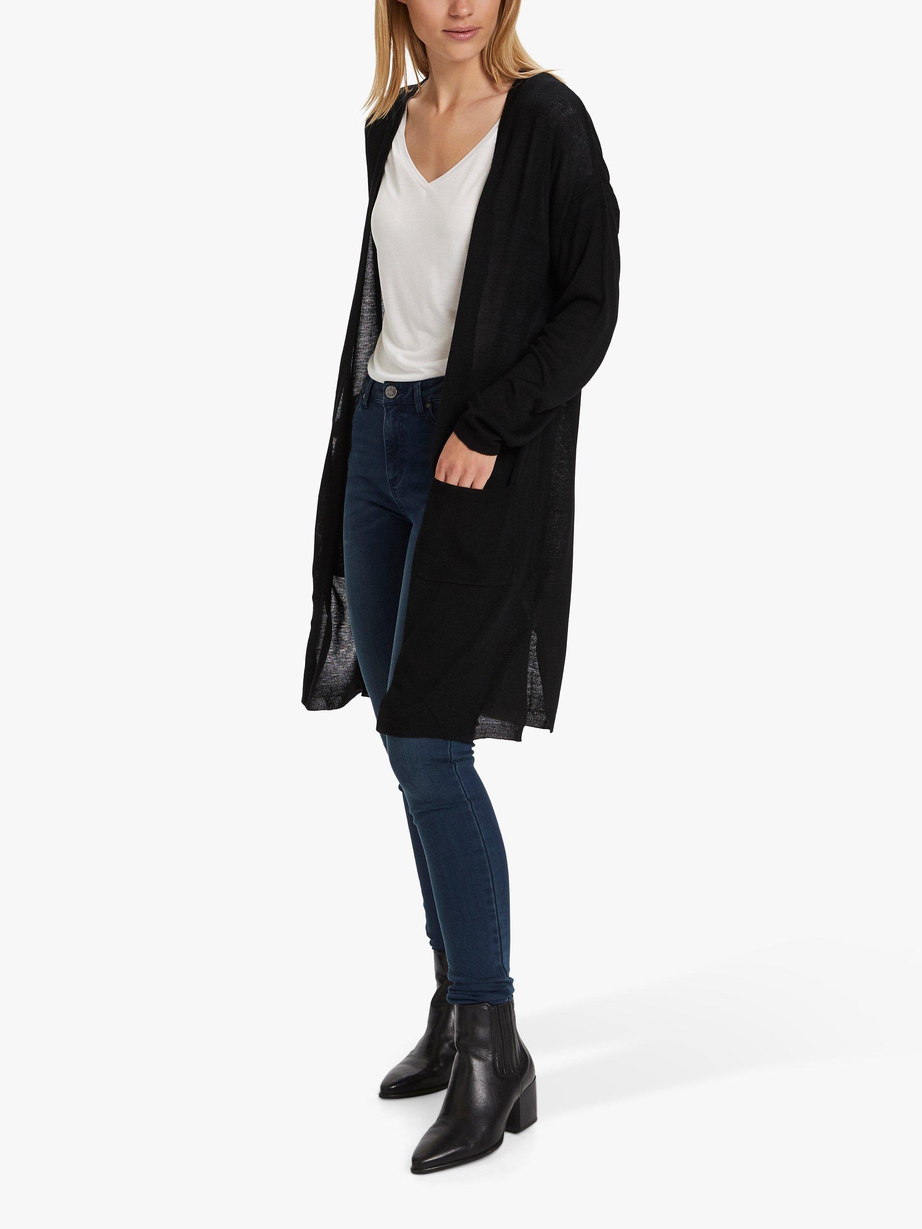 KAFFE Sandra Long Sleeve Cardigan, Black Deep