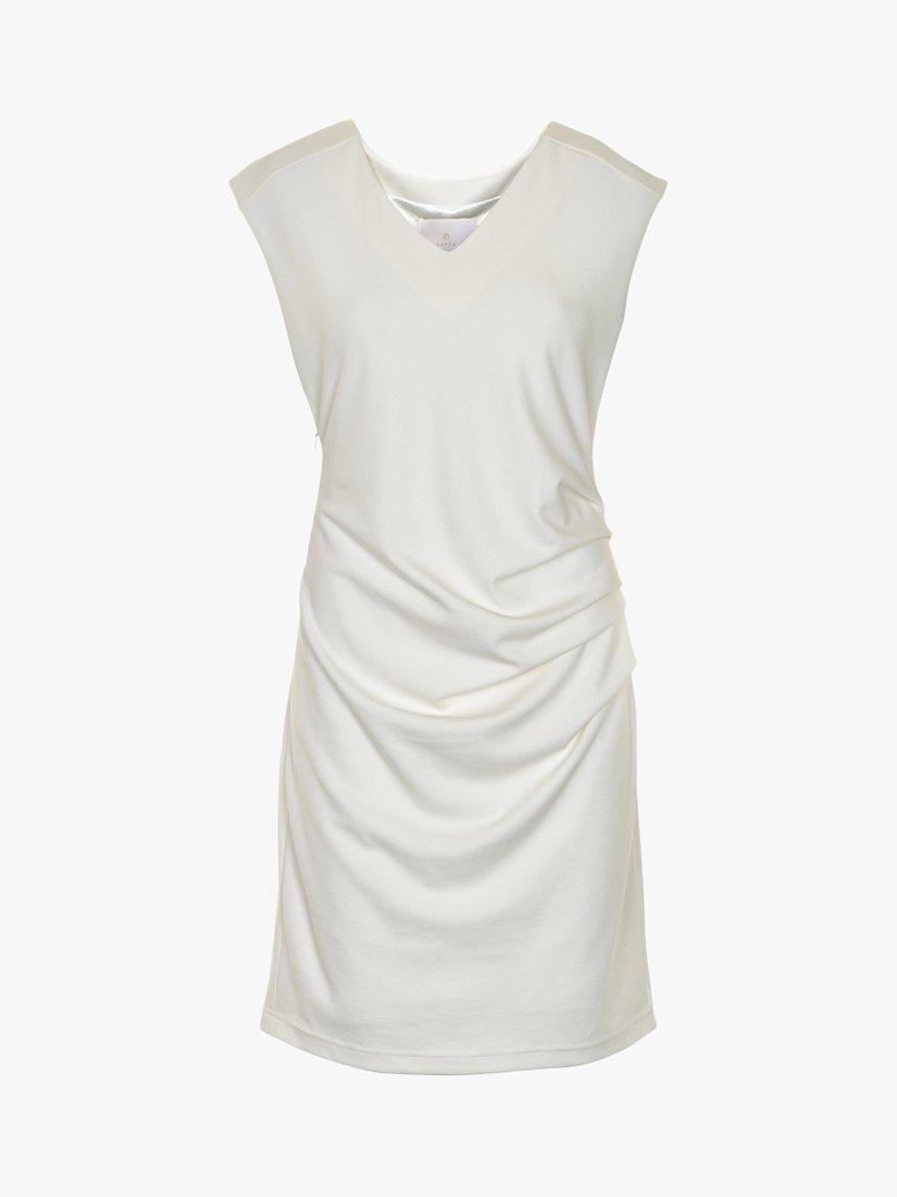 Product image 2 of 6, which shows KAFFE India Sleeveless V-Neck Cocktail Mini Dress, Chalk, XL