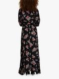 KAFFE Velana Floral Print Maxi Shirt Dress, Black/Multi