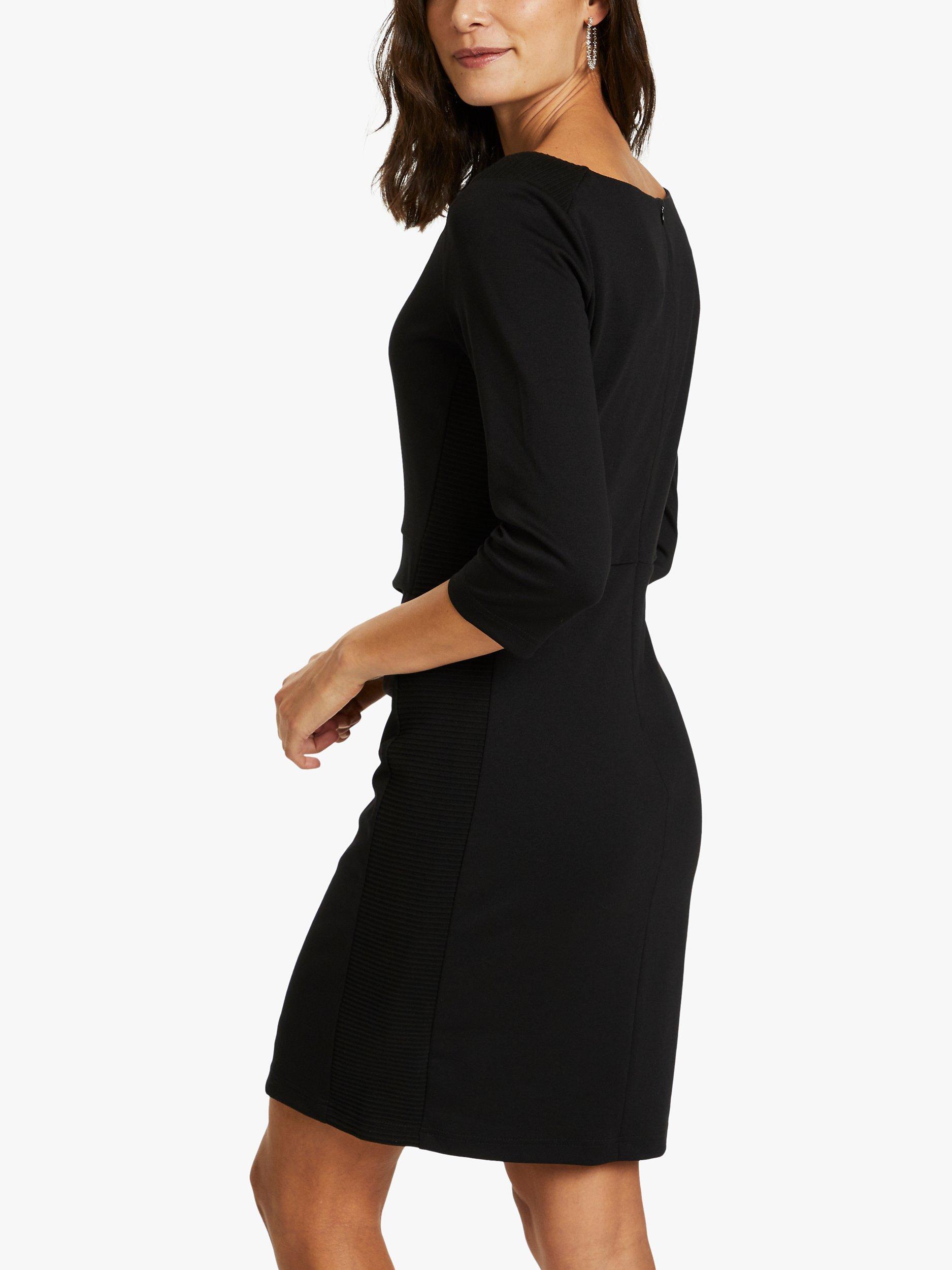 Product image 7 of 8, which shows KAFFE Sara 3/4 Sleeve Mini Dress, Deep Black, XS