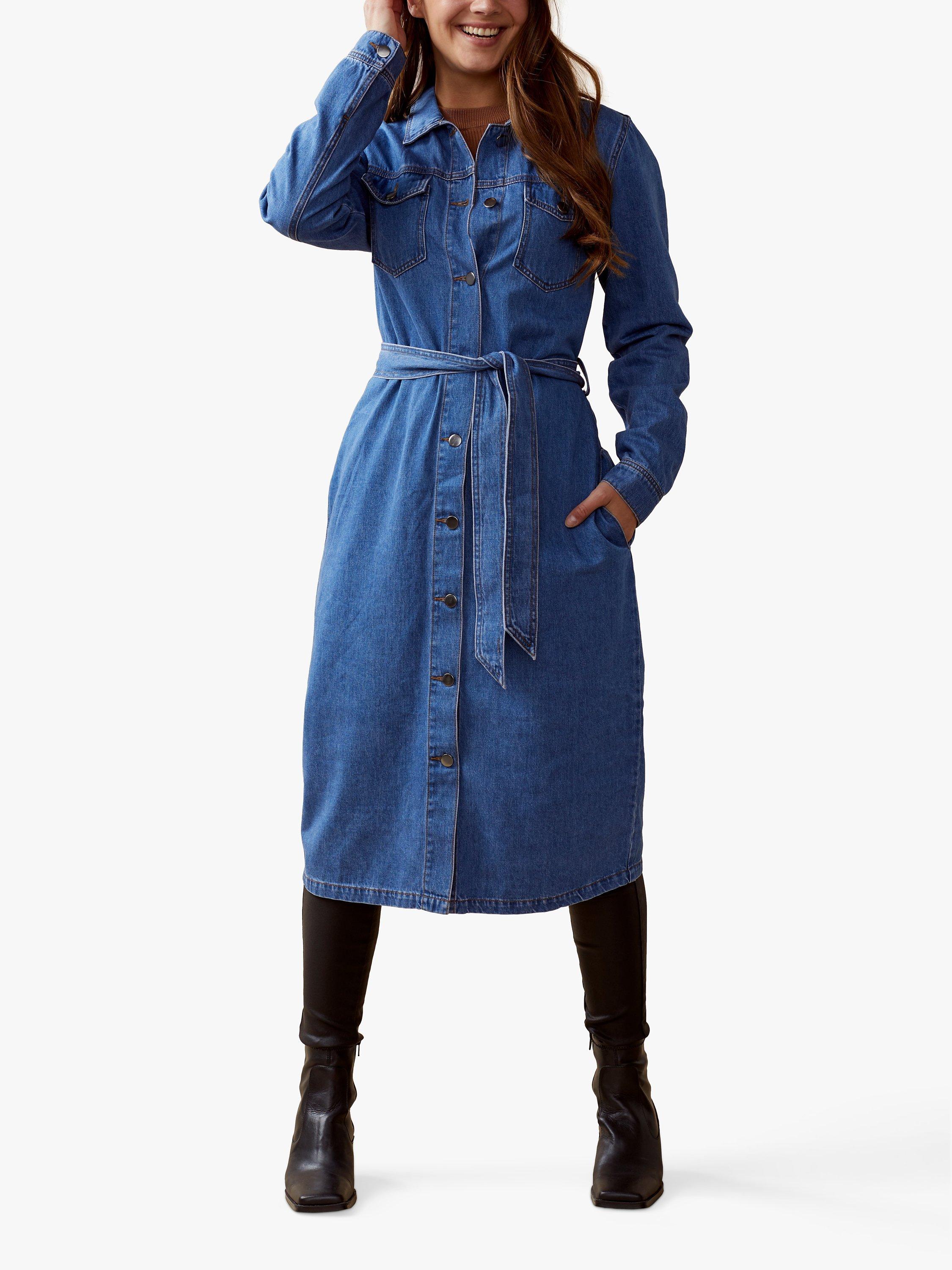 KAFFE Keisha Denim Shirt Dress, Blue
