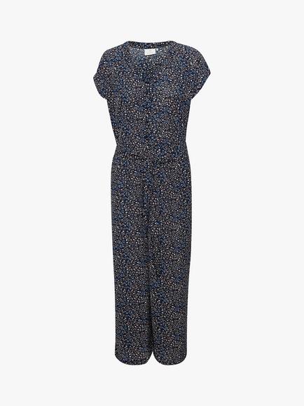 KAFFE Ilona Ditsy Print Jumpsuit, Midnight Marine - view 2, Midnight Marine