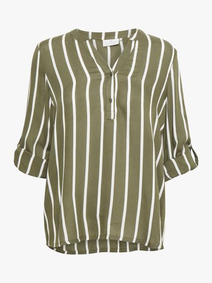 KAFFE Stridy Stripe Top, Grape Leaf/Chalk - view 2, Grape Leaf/Chalk