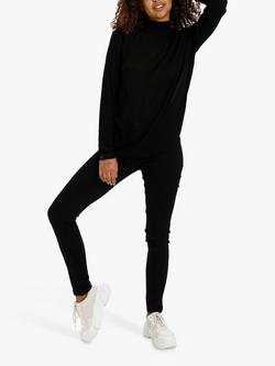 KAFFE Trine High Neck Blouse, Black, Black