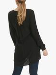 KAFFE Amber V Neck Long Tunic Top, Deep Black