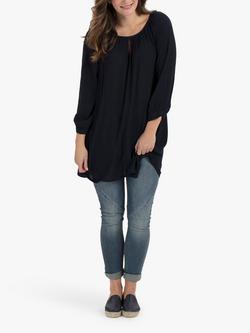 KAFFE Amber 3/4 Sleeve Tunic Top, Midnight Marine