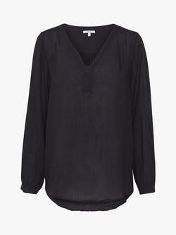 KAFFE Amber V Neck Blouse, Black