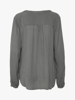 KAFFE Amber V Neck Blouse - view 2, Smoked Pearl