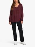 KAFFE Amber V Neck Blouse, Dark Jewel