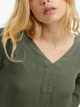 KAFFE Amber V Neck Blouse, Grape Leaf