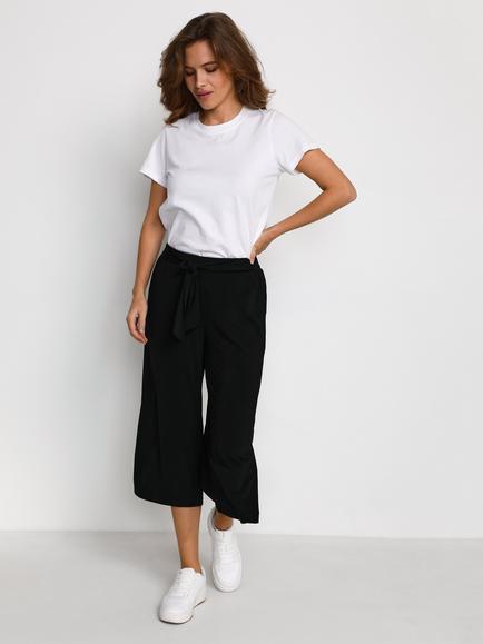 KAFFE Amalli Cropped Trousers, Black, Black Deep