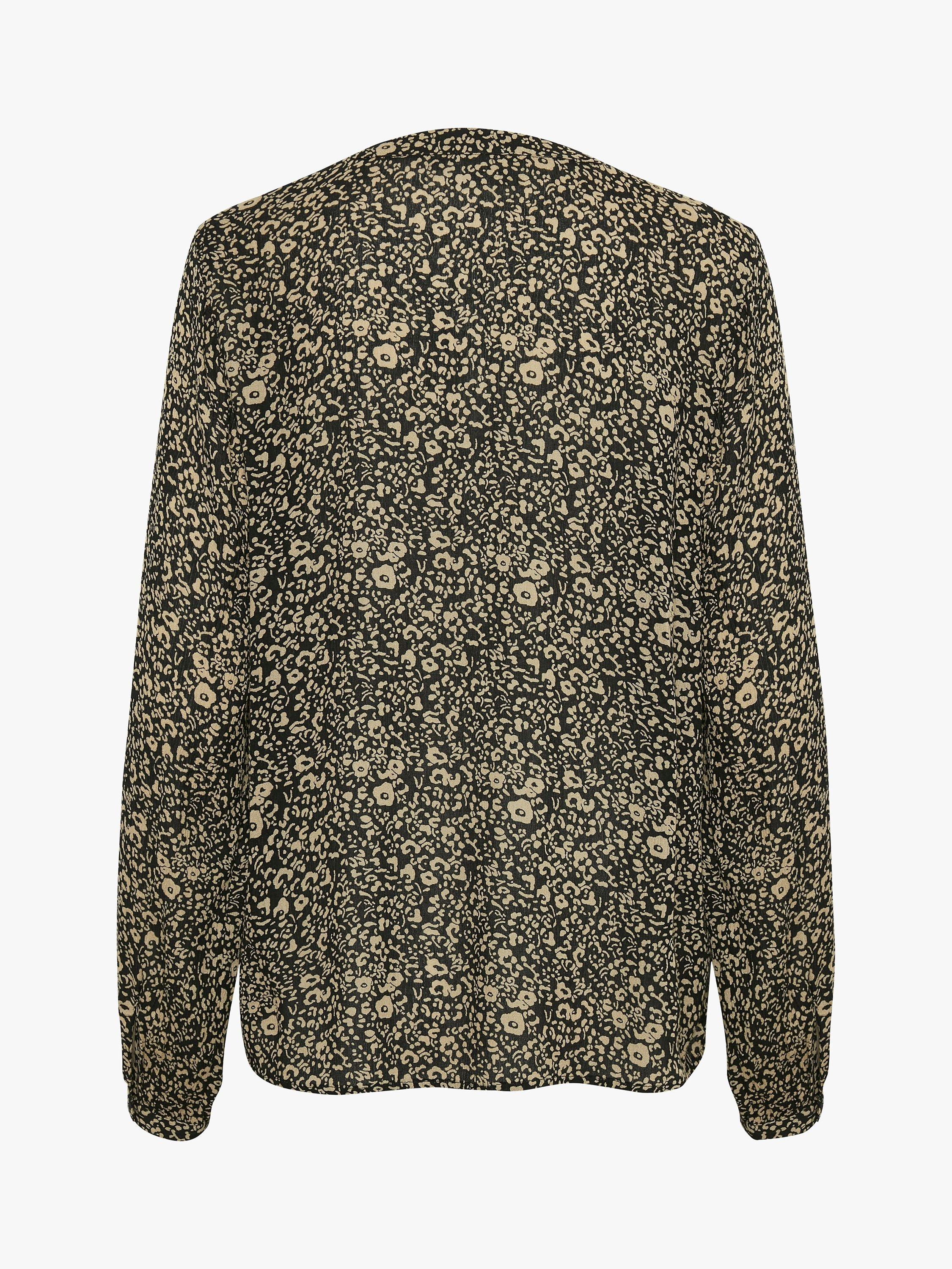 Product image 3 of 6, which shows KAFFE Turbo Balloon Sleeve Blouse, Black/Green, 8