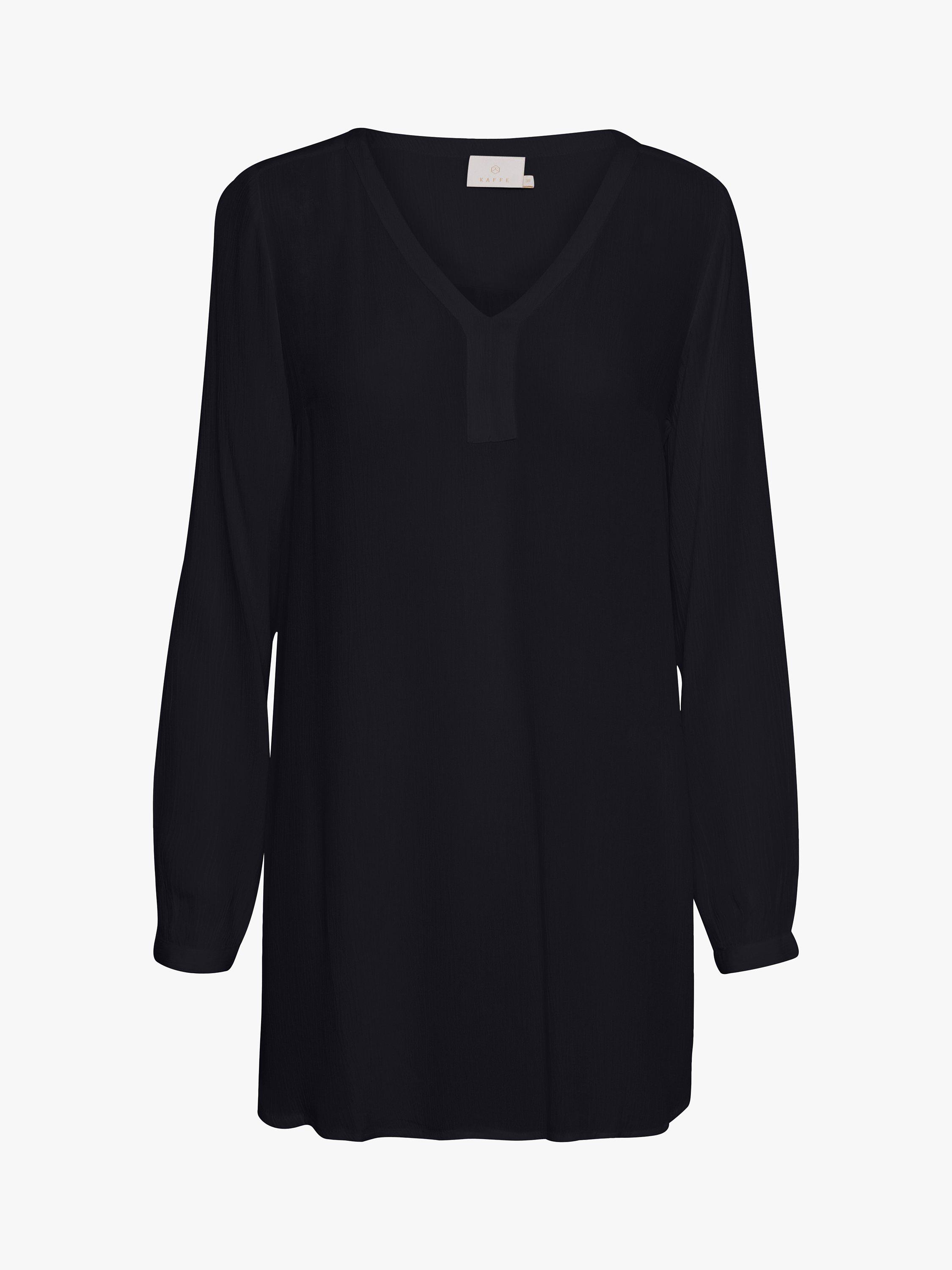 Product image 5 of 5, which shows KAFFE Amber V Neck Long Tunic Top, Midnight Marine, 16