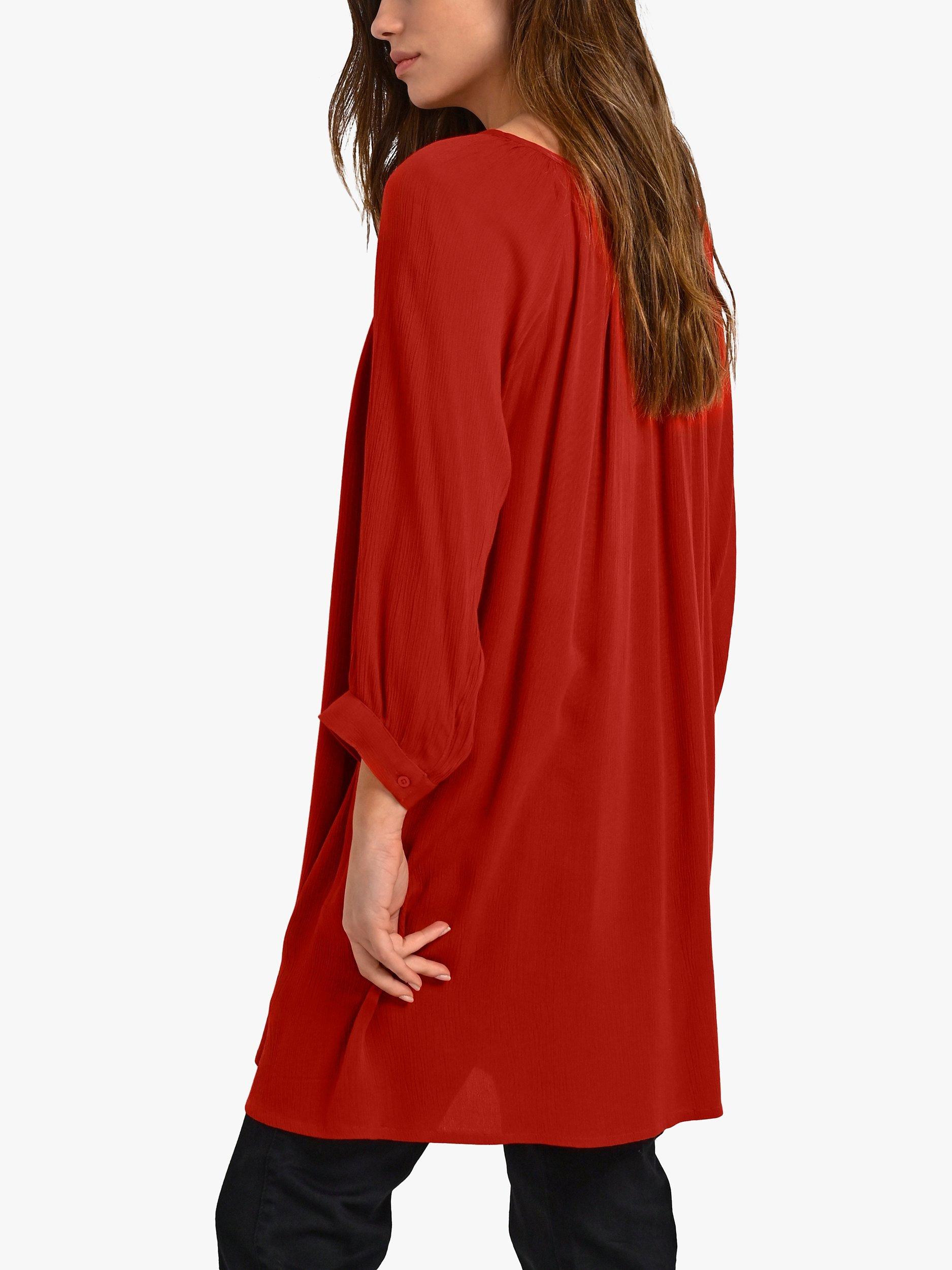 KAFFE Amber 3/4 Sleeve Tunic Top, Haute Red, 8
