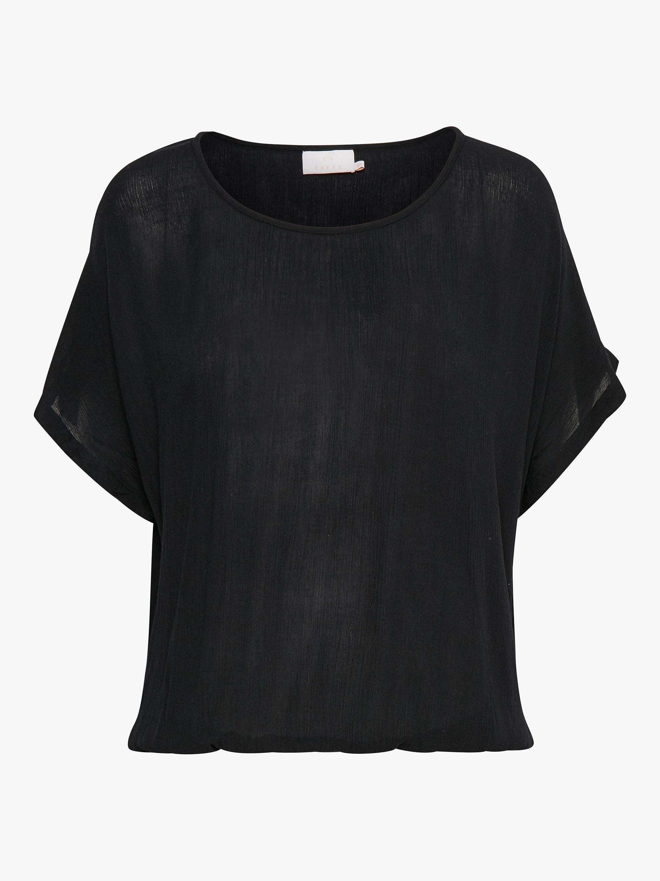 KAFFE Amber Stanley T-Shirt, Deep Black, 8