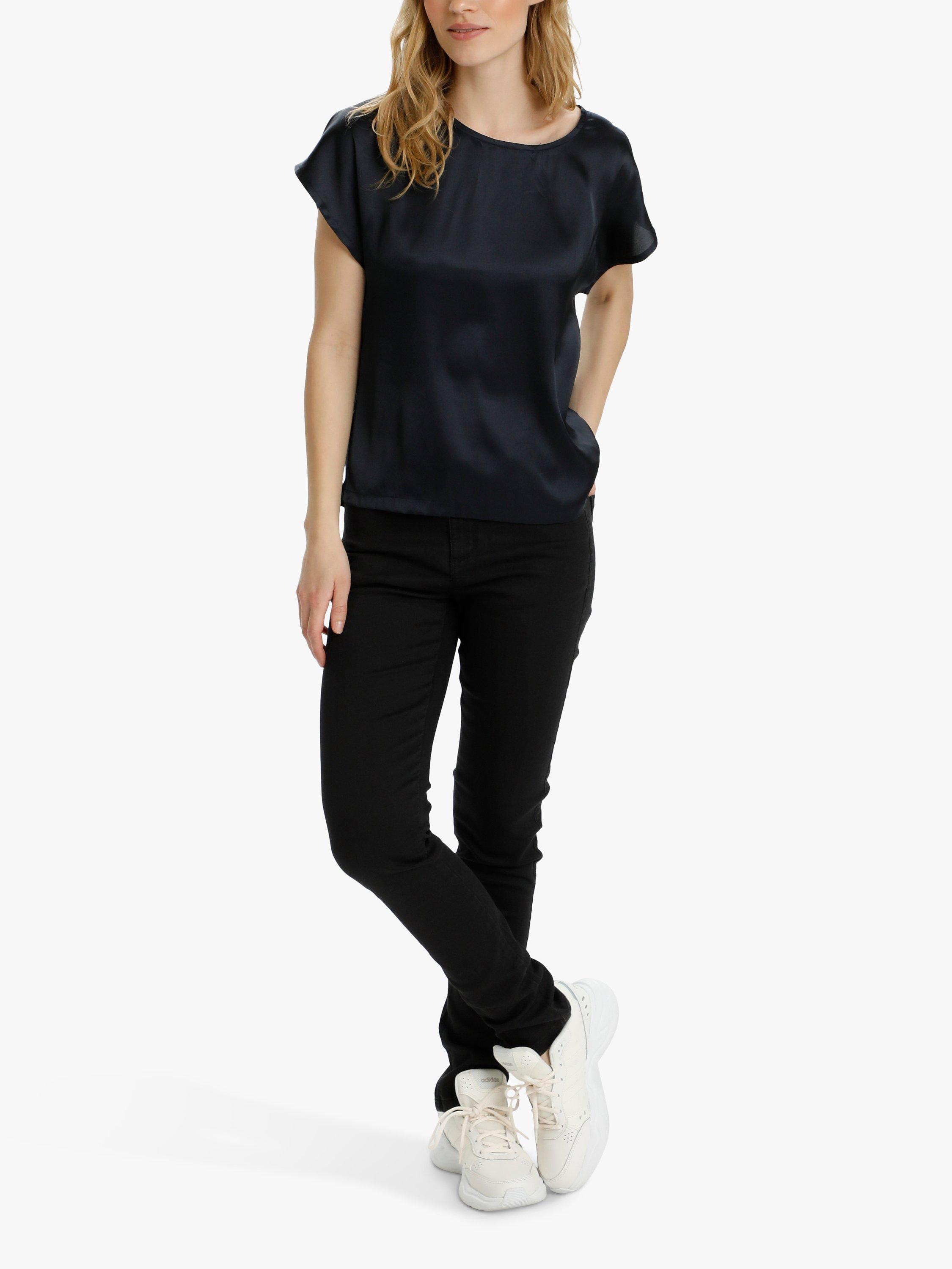 KAFFE Marissa Short Sleeve Blouse, Midnight Marine