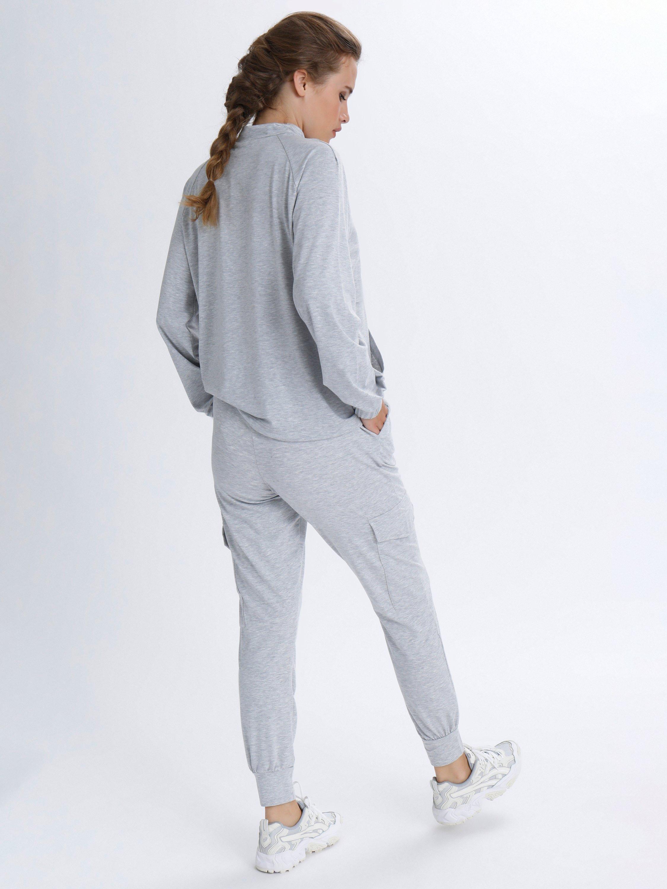 Product image 2 of 7, which shows KAFFE Siggi Linda Joggers, Light Grey Melange, 8