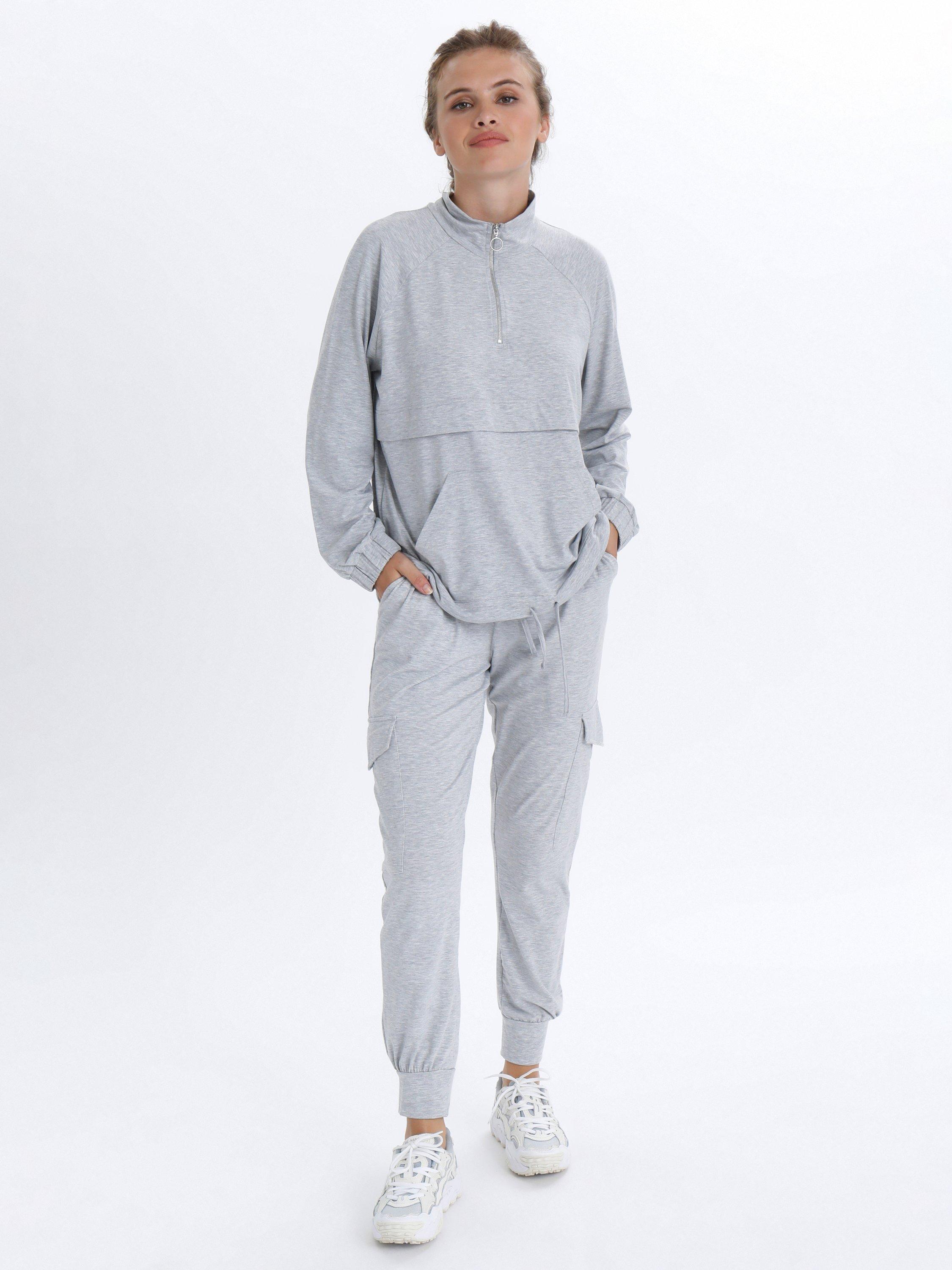 Product image 3 of 7, which shows KAFFE Siggi Linda Joggers, Light Grey Melange, 8