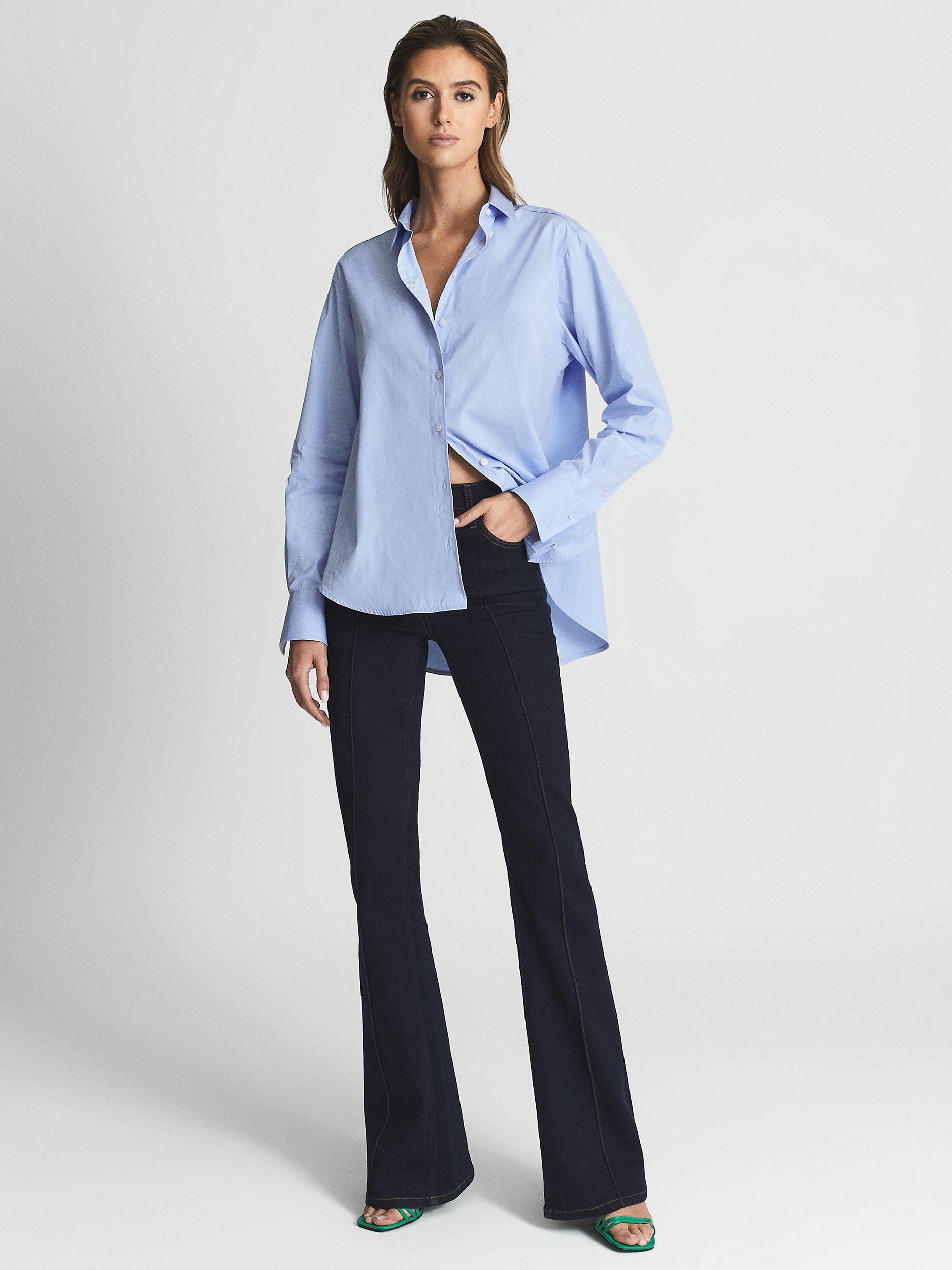 Reiss Jenny Cotton Shirt, Blue