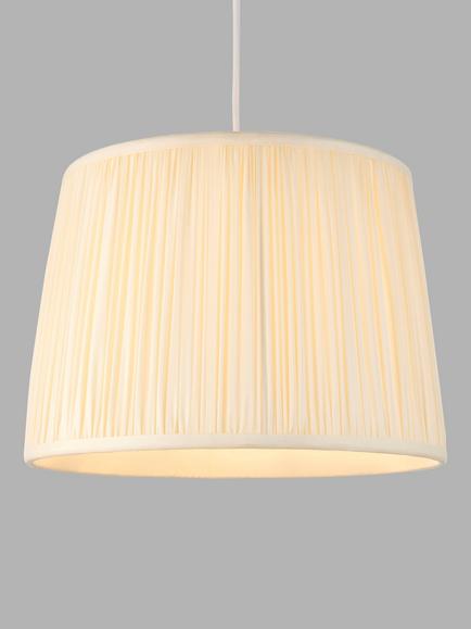 John Lewis Lymington Pleated Silk Tapered Lampshade, Ivory