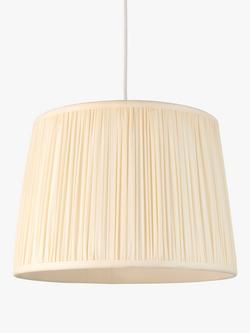 John Lewis Lymington Pleated Silk Tapered Lampshade - view 2, Ivory