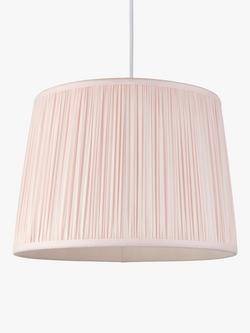 John Lewis Lymington Pleated Silk Tapered Lampshade - view 2, Ash Rose
