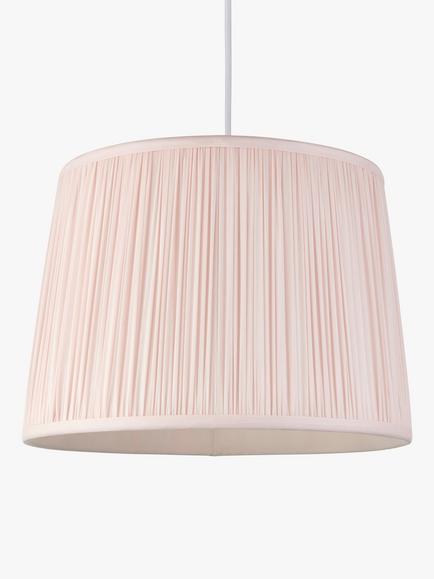 John Lewis Lymington Pleated Silk Tapered Lampshade - view 2, Ash Rose