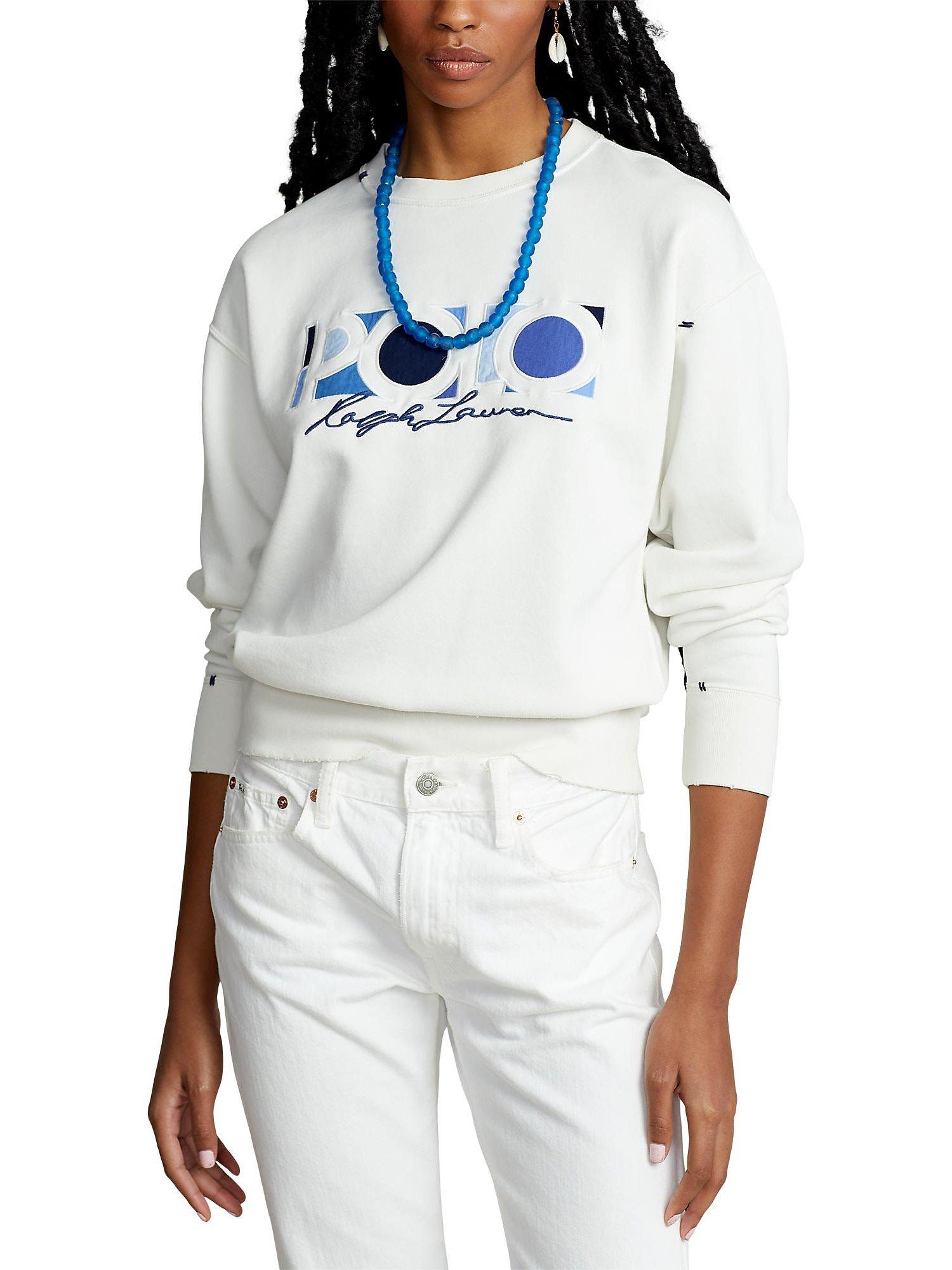 Product image 1 of 5, which shows Polo Ralph Lauren POLO Embroidery Sweatshirt, Deckwash White, XS