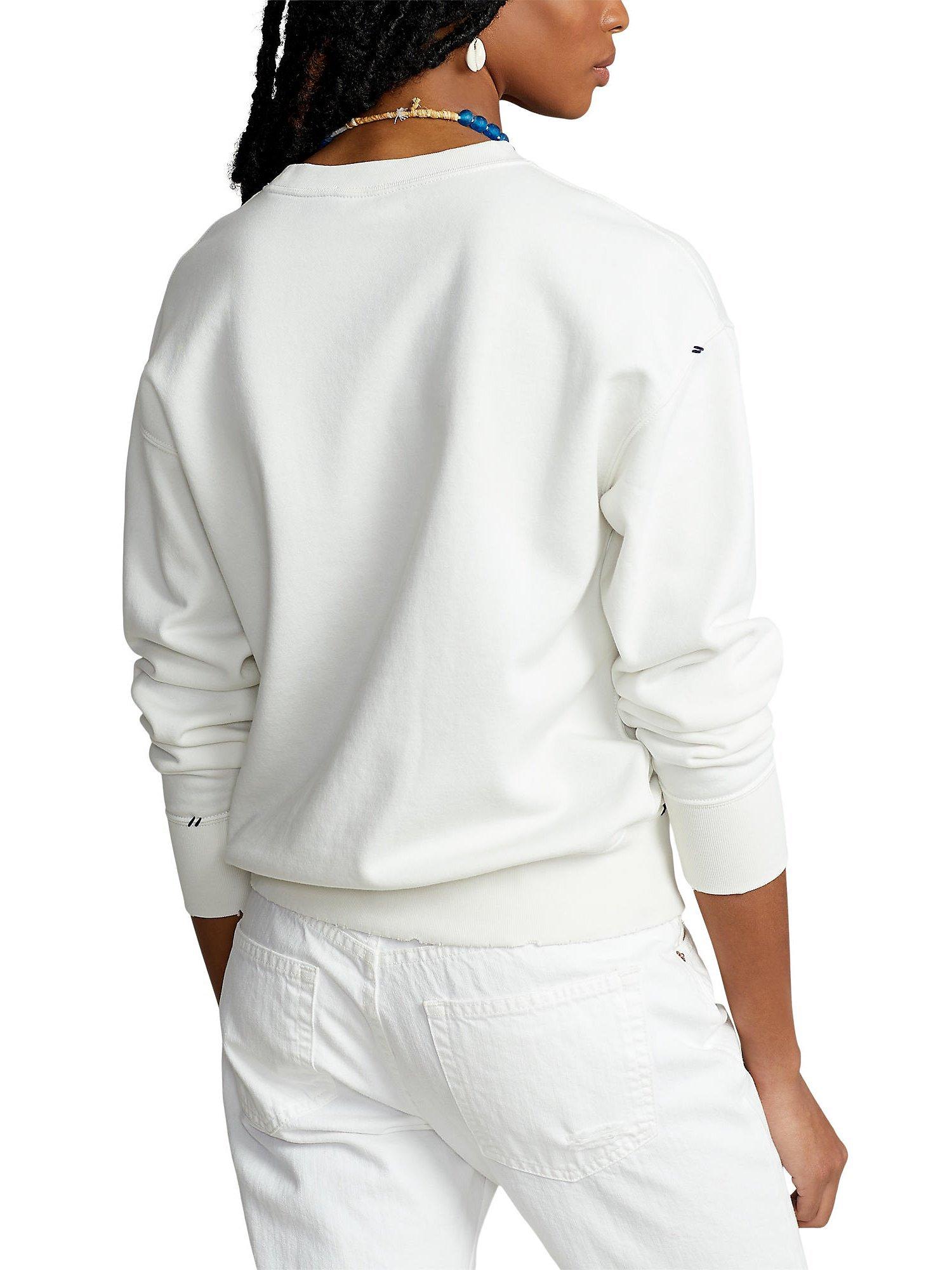 Product image 2 of 5, which shows Polo Ralph Lauren POLO Embroidery Sweatshirt, Deckwash White, XS