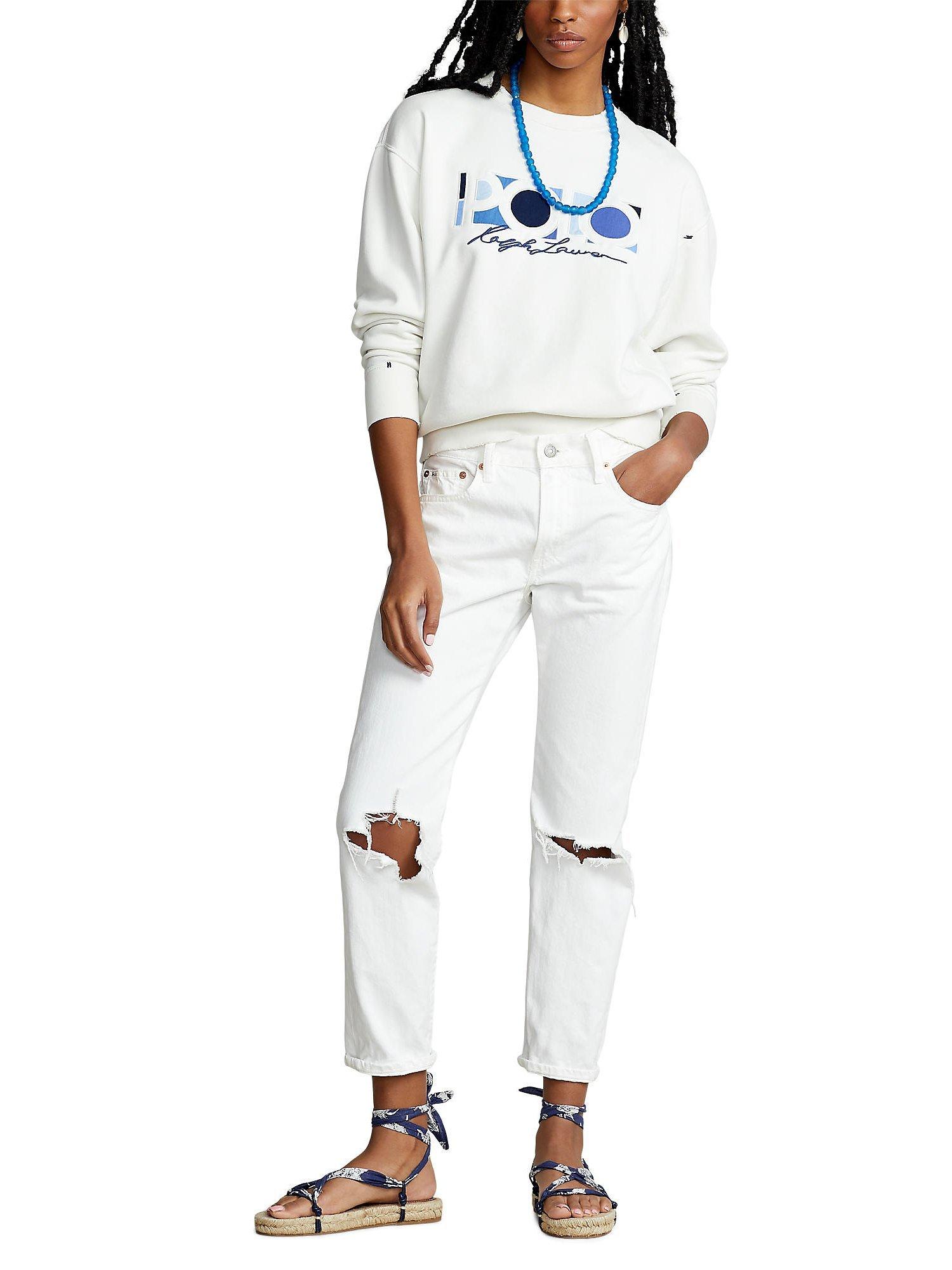 Product image 3 of 5, which shows Polo Ralph Lauren POLO Embroidery Sweatshirt, Deckwash White, XS