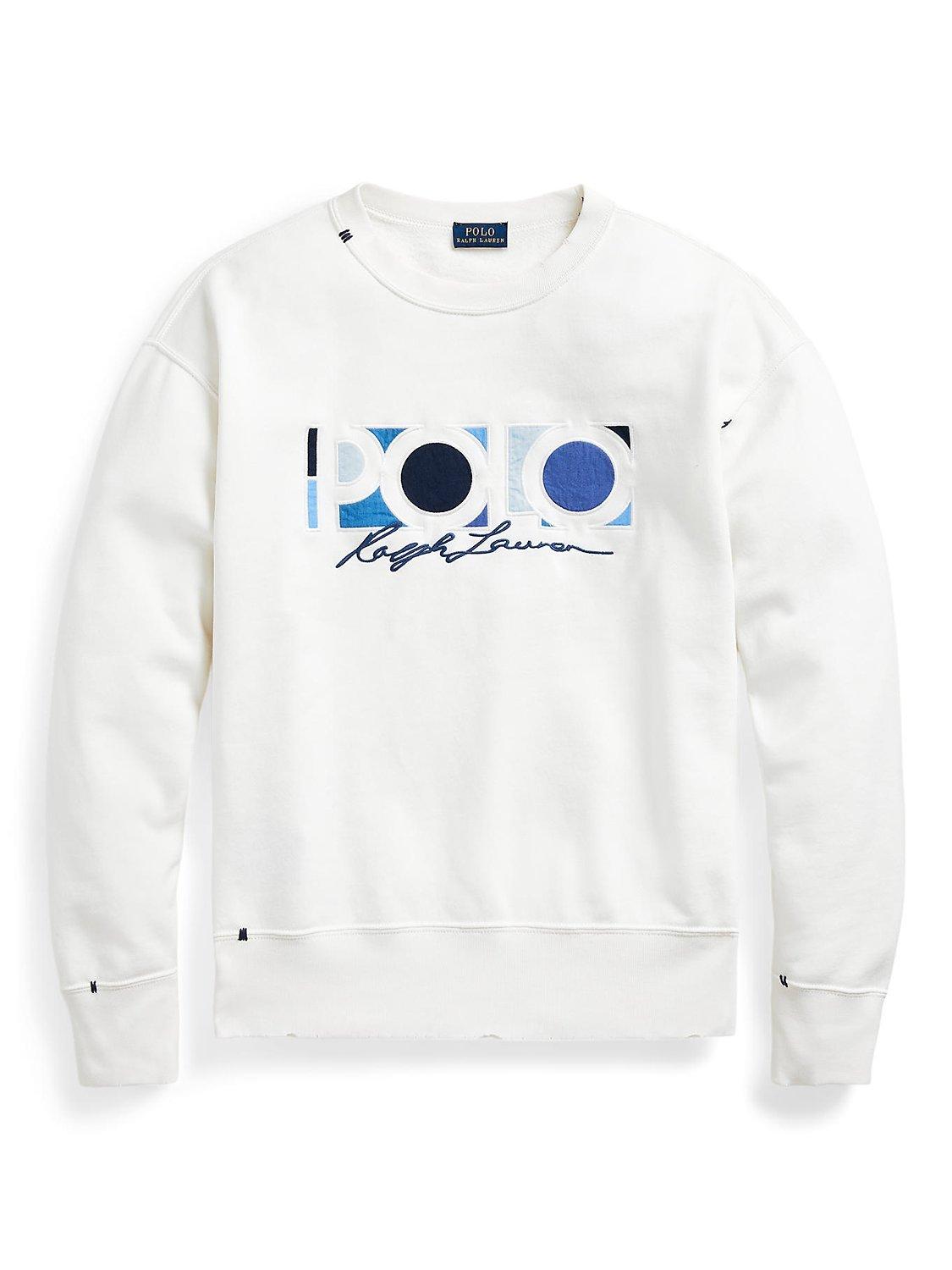 Product image 4 of 5, which shows Polo Ralph Lauren POLO Embroidery Sweatshirt, Deckwash White, XS