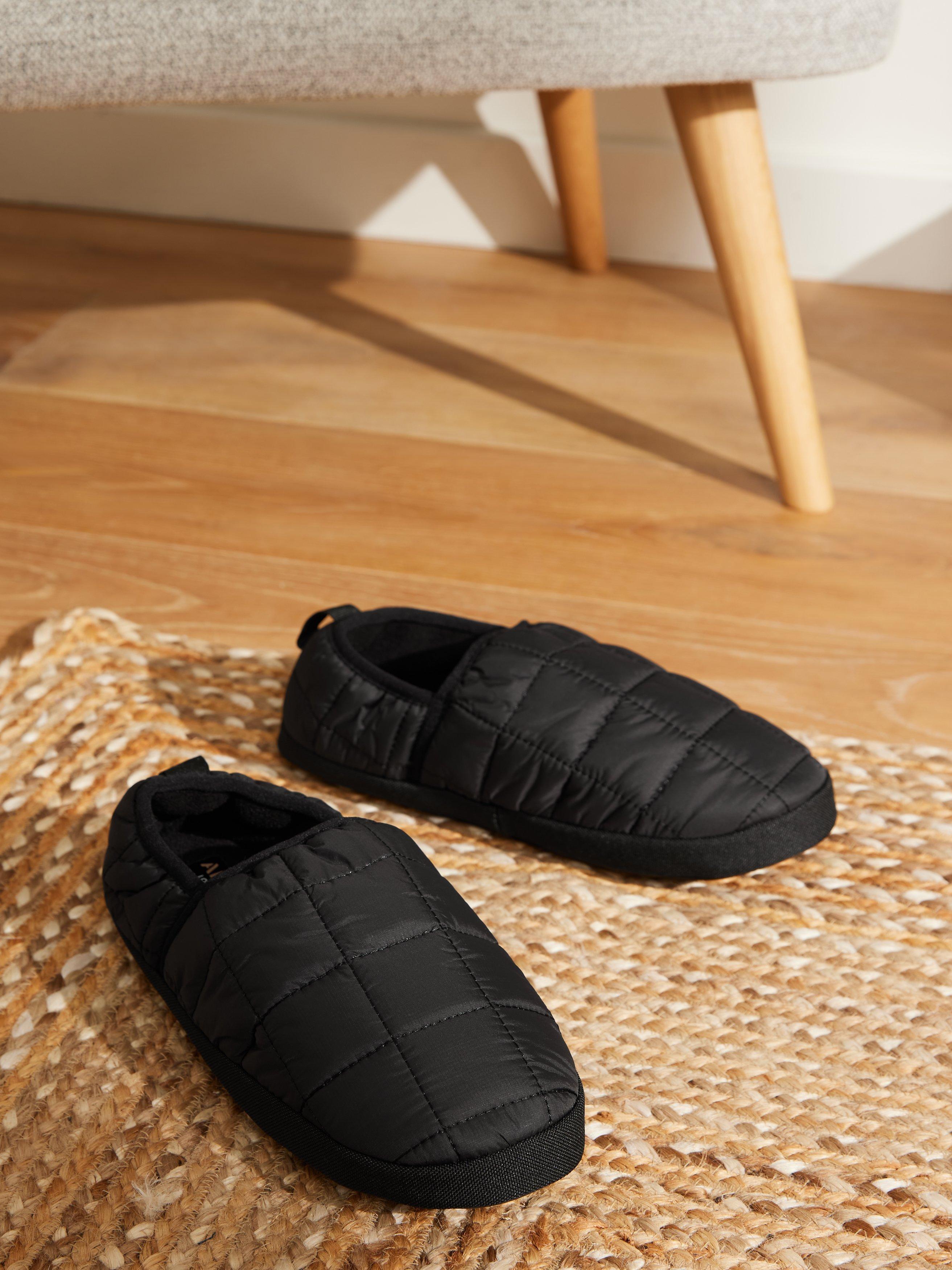 John Lewis ANYDAY Quilted Mule Slippers, Black, S