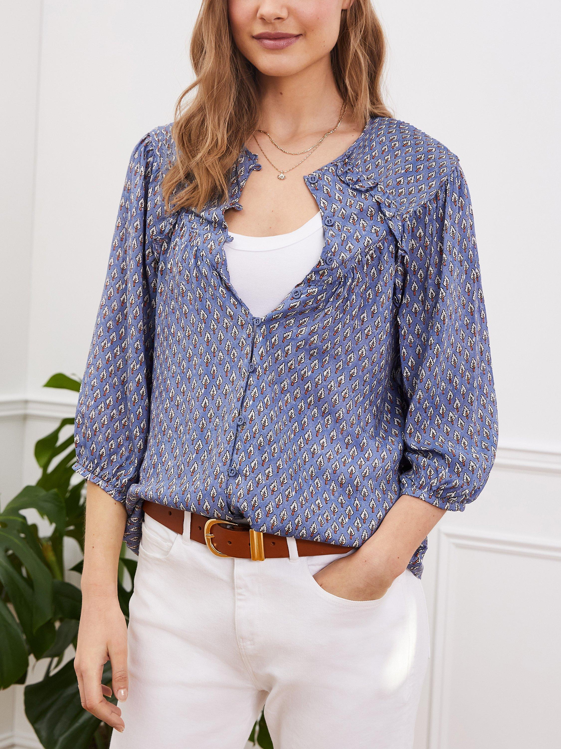 Baukjen Celia Raglan Sleeve Blouse, Blue