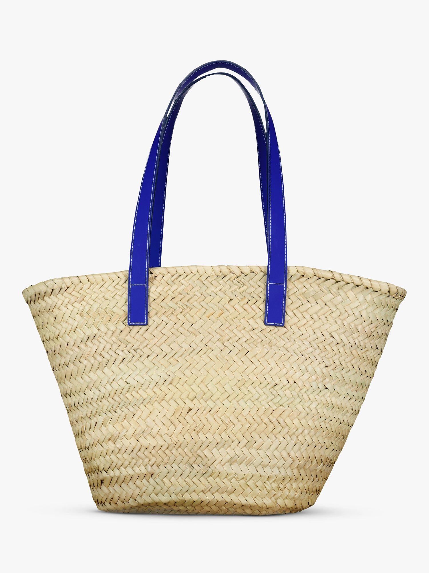 Product image 1 of 3, which shows Baukjen Cora Straw Beach Bag, Ultramarine