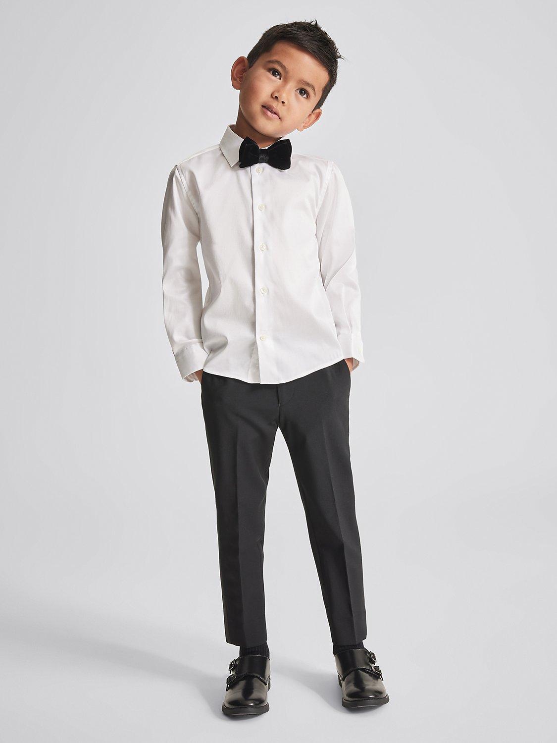 Product image 3 of 6, which shows Reiss Kids' Remote Cotton Poplin Shirt, White, 4-5 years
