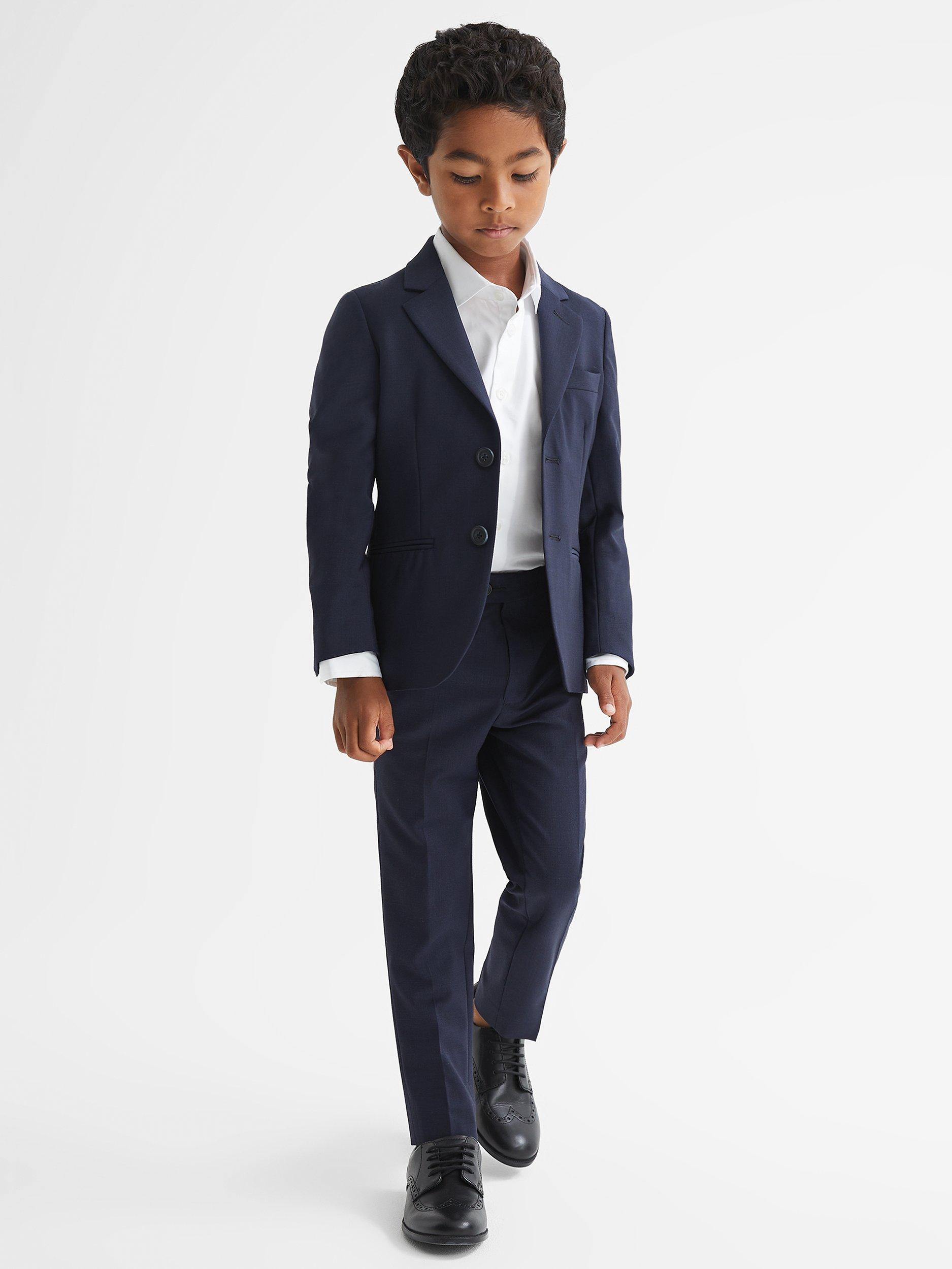 Product image 5 of 6, which shows Reiss Kids' Remote Cotton Poplin Shirt, White, 4-5 years