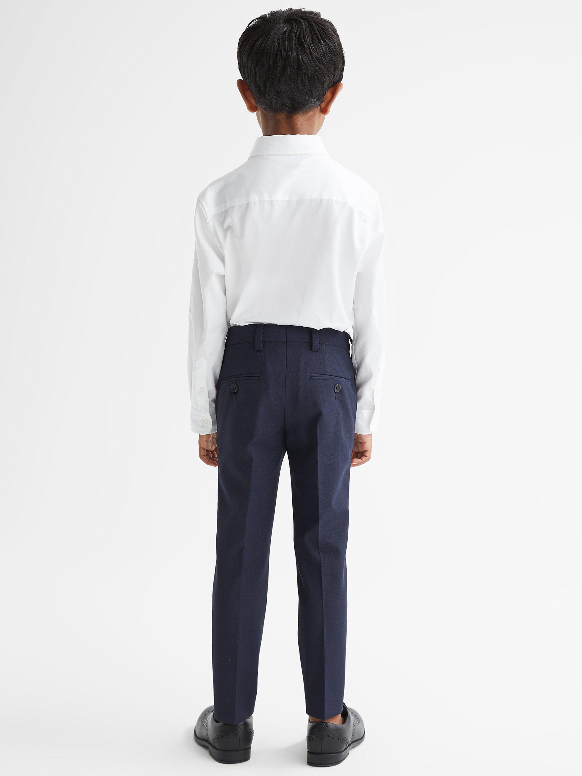 Product image 6 of 6, which shows Reiss Kids' Remote Cotton Poplin Shirt, White, 4-5 years