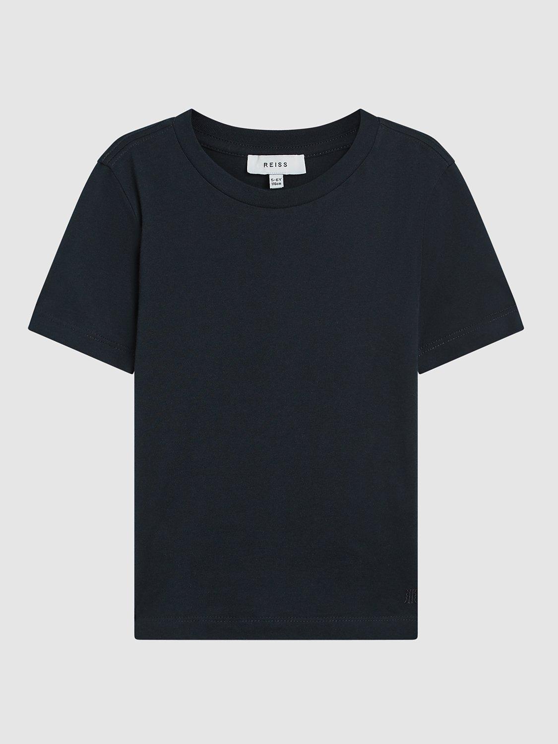 Product image 3 of 5, which shows Reiss Kids' Bless Turn Up Sleeve T-Shirt, Navy, 4-5 years