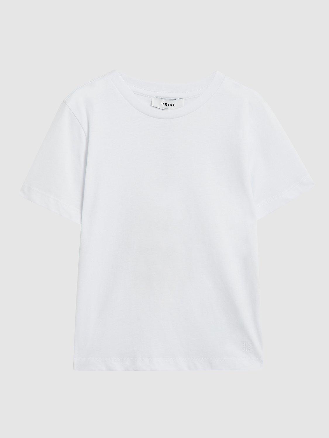 Product image 3 of 6, which shows Reiss Kids' Bless Turn Up Sleeve T-Shirt, White, 4-5 years