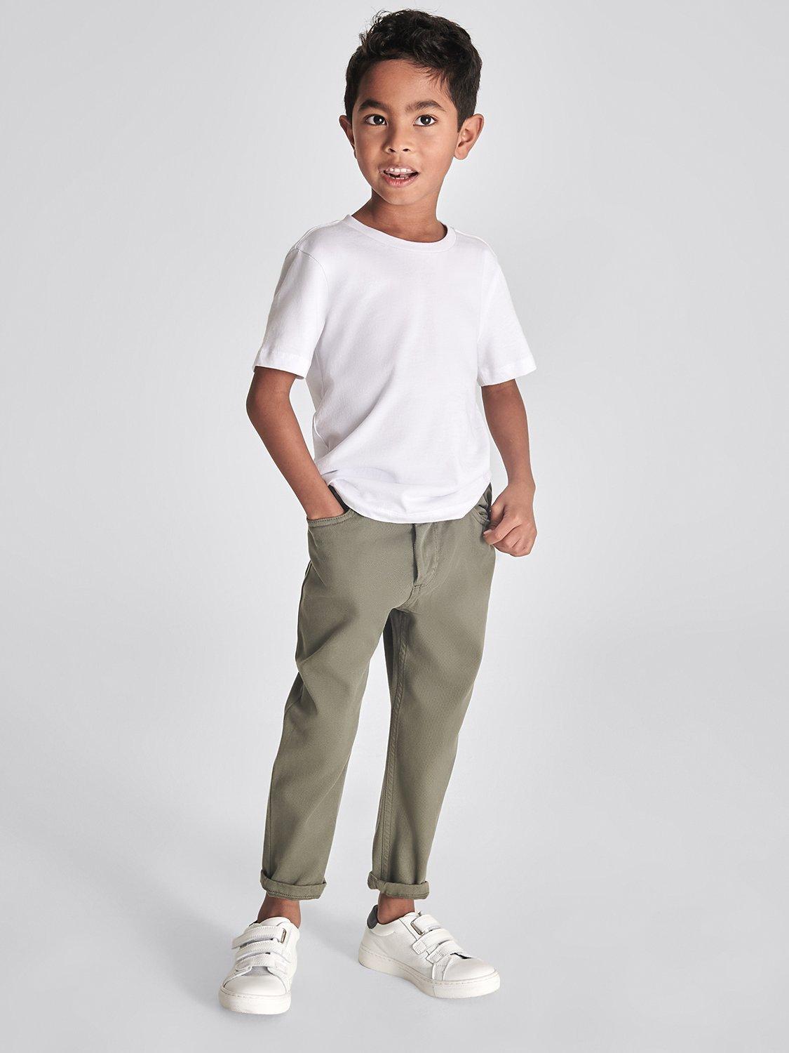 Product image 5 of 6, which shows Reiss Kids' Bless Turn Up Sleeve T-Shirt, White, 4-5 years