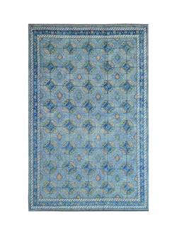 Gooch Luxury Hand Knotted Afghan Ersari Rug, Blue