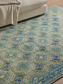 Gooch Luxury Hand Knotted Afghan Ersari Rug - view 2, Blue
