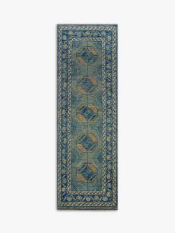 Gooch Luxury Afghan Ersari Runner Rug, Blue, L240 x W70 cm, Blue