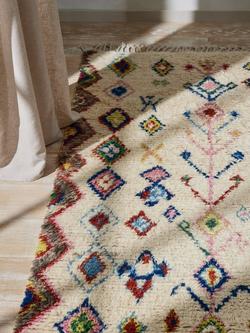 Gooch Luxury Hand Knotted Azilal Diamond Berber Style Rug - view 2, Neutral