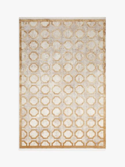Gooch Luxury Distressed Mosaic Rug, Gold
