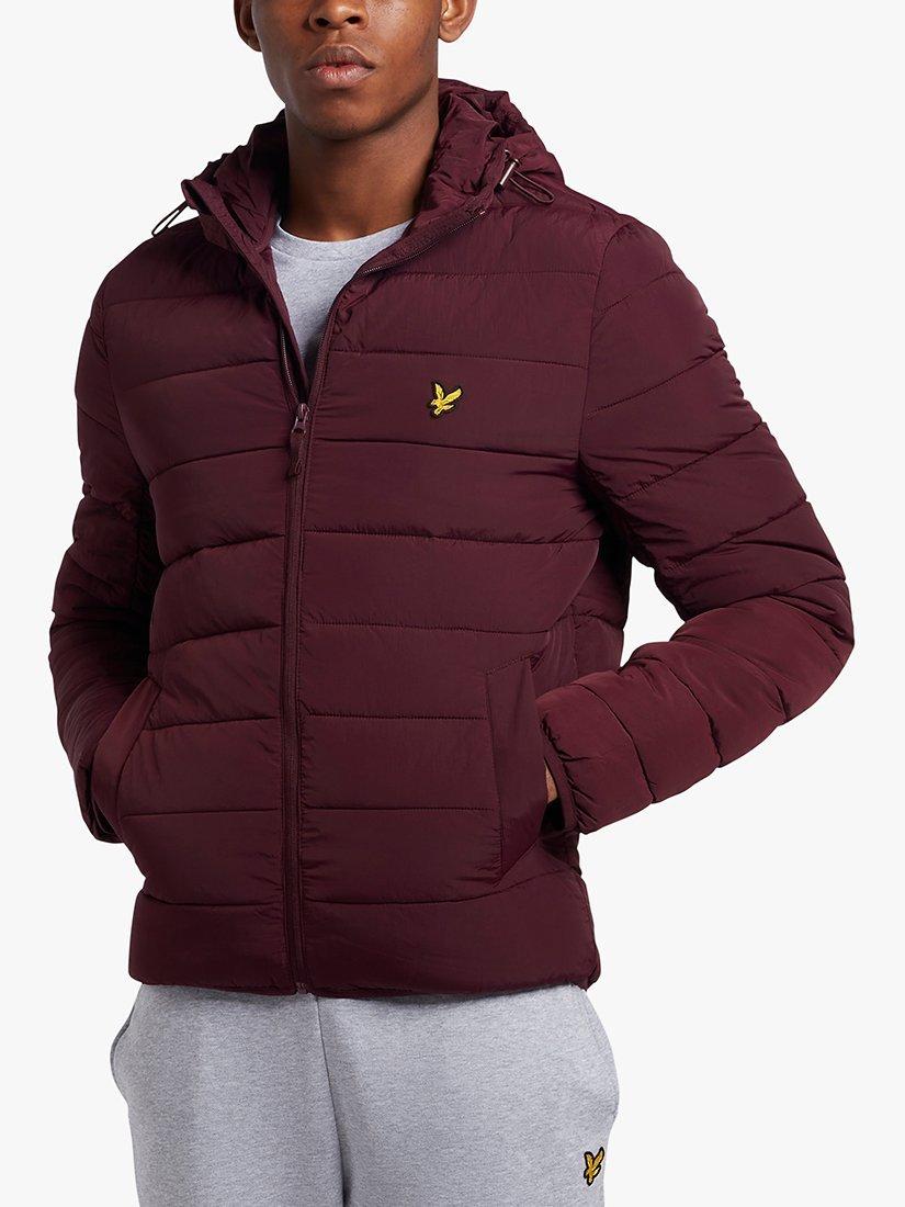 Lyle & Scott Hooded Puffer Jacket, Burgundy