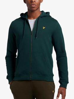 Lyle & Scott Zip Through Hoodie, Dark Green