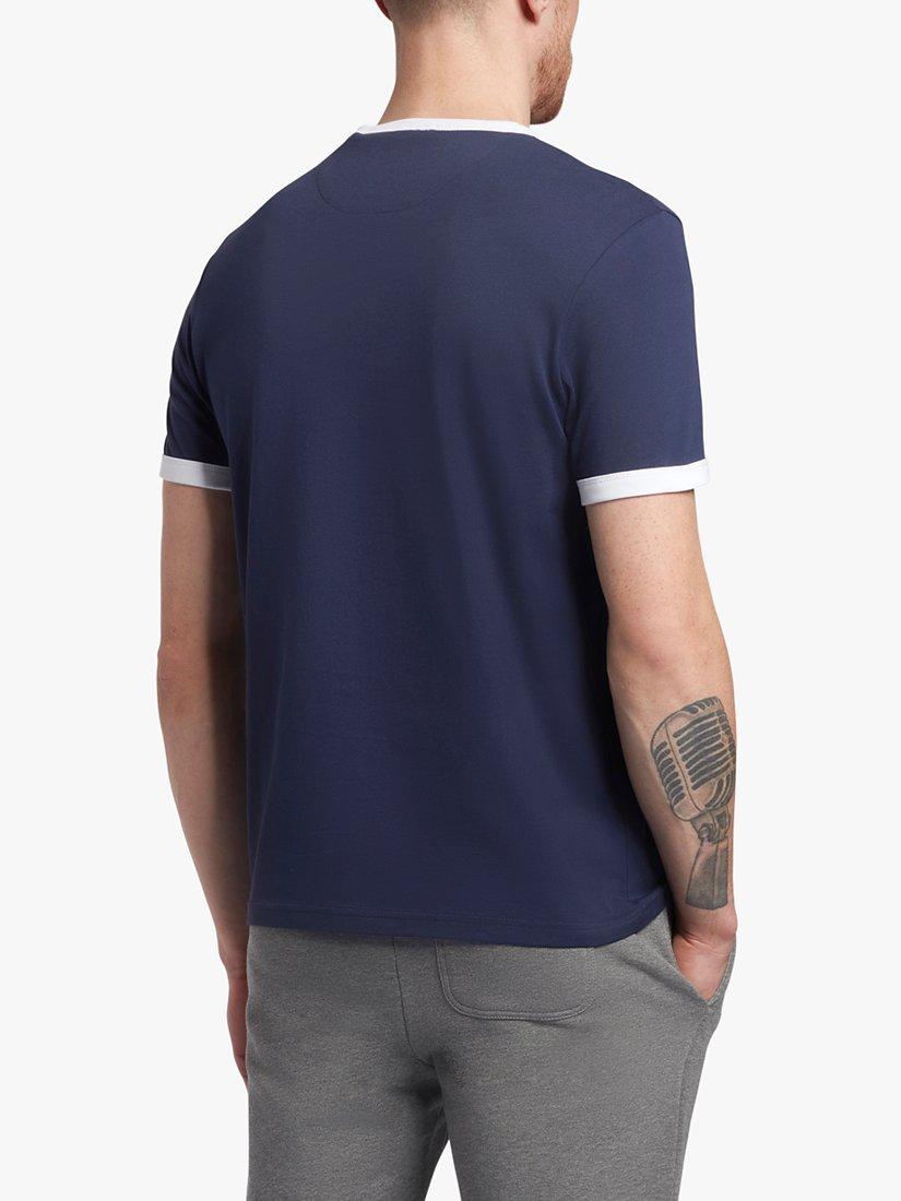 Product image 2 of 5, which shows Lyle & Scott Ringer T-Shirt, Navy/White, XS