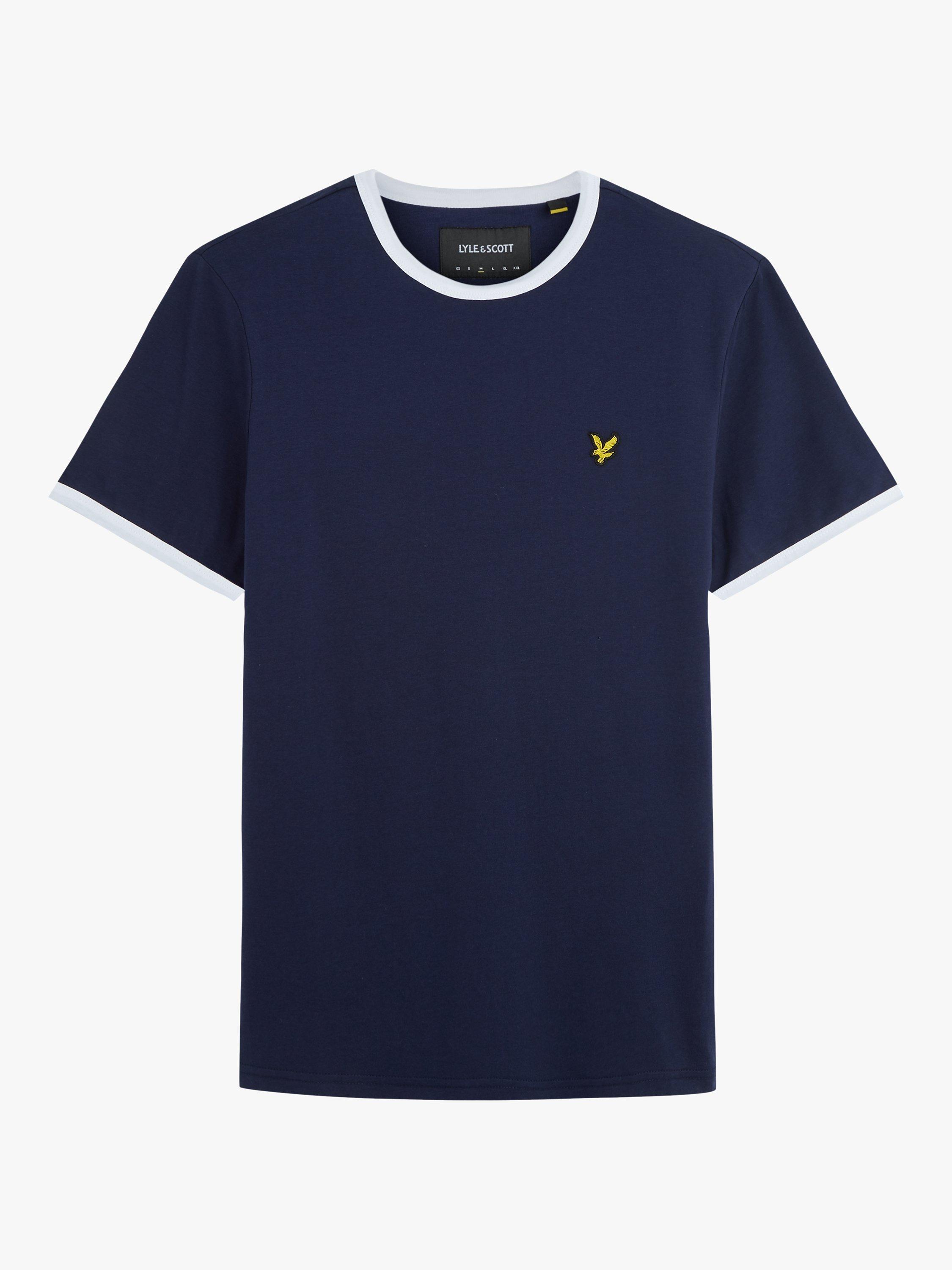 Product image 3 of 5, which shows Lyle & Scott Ringer T-Shirt, Navy/White, XS
